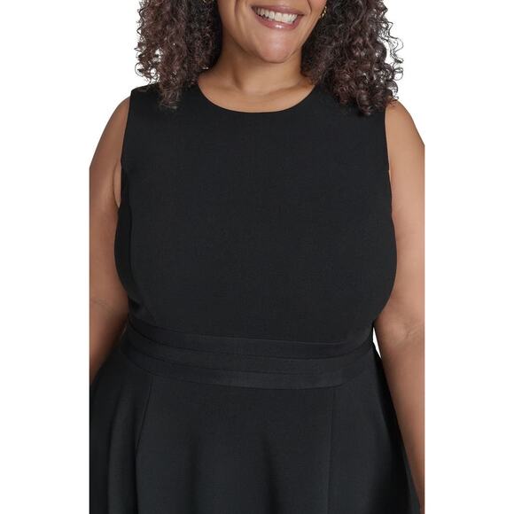 Calvin Klein Scuba Crepe Fit & Flare Dress NWT Size 12 Black CD7C112C - Picture 11 of 12